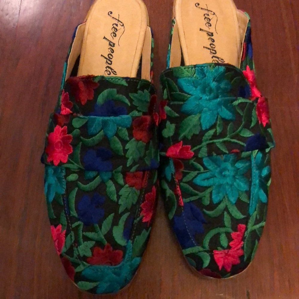 Free People floral mules. Never been worn.